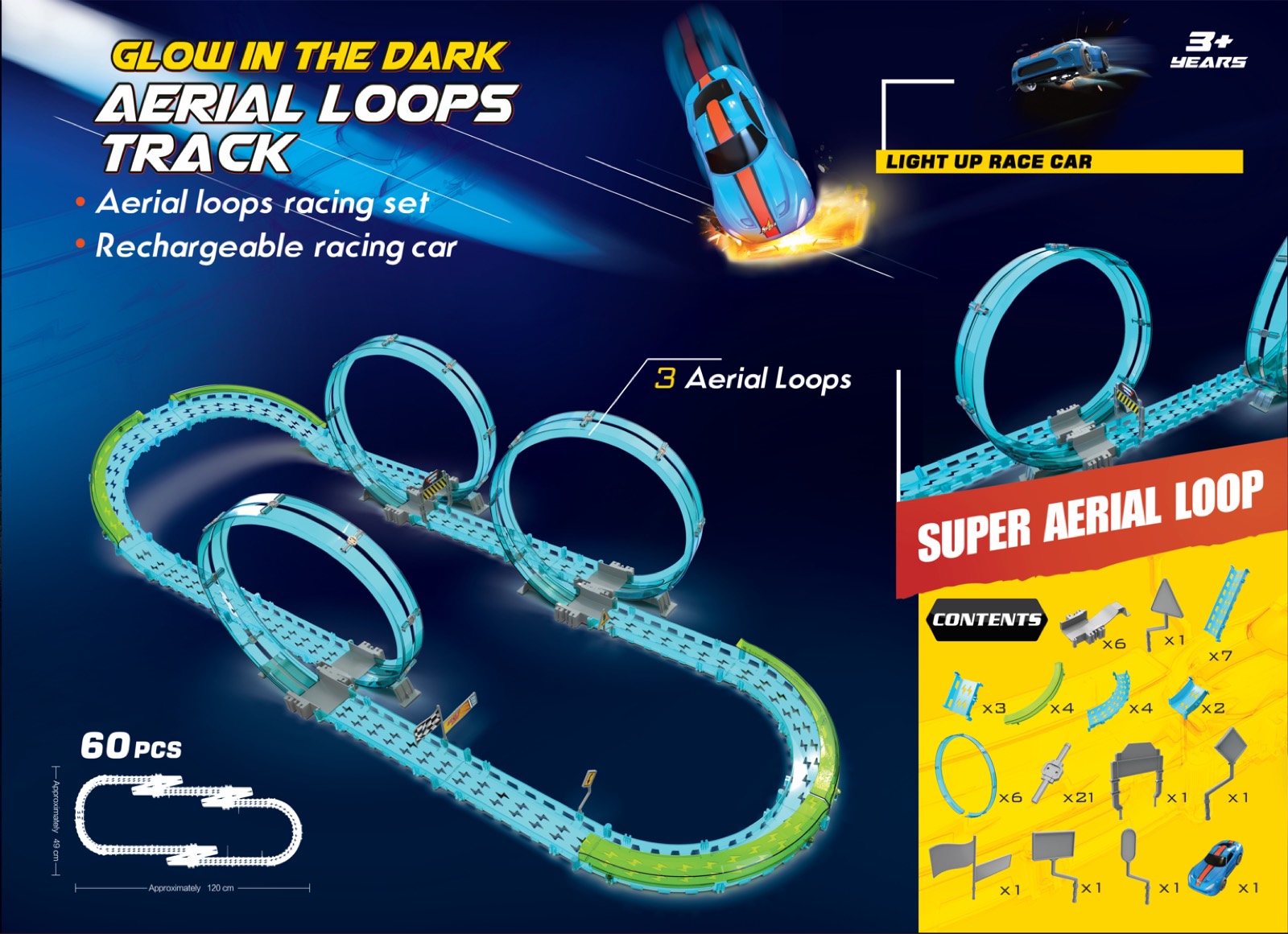 Aerial Loops Night-glow track detail